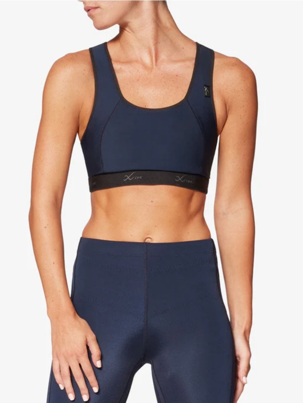 CW-X Navy Blue Sports Bra with Black Band
